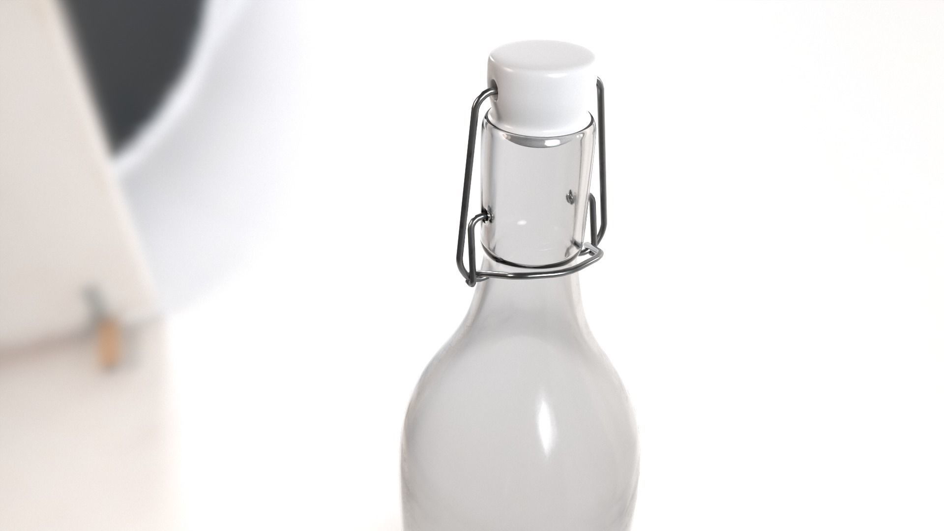 Glass Water Bottle 3D model_4