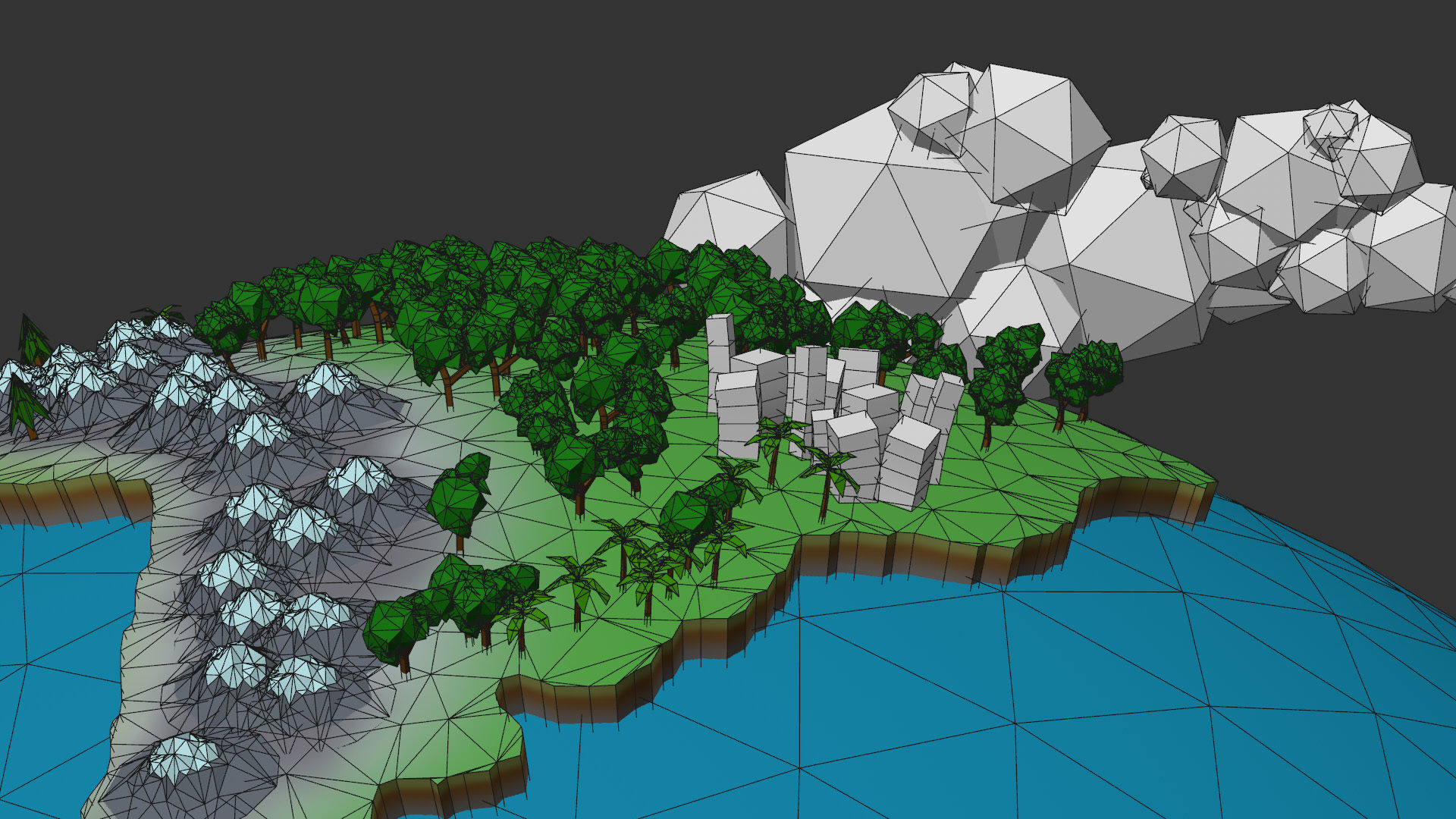 Cartoon Earth Planet Low-poly 3D model_11