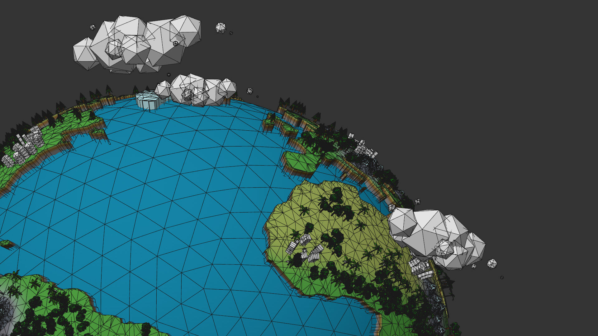 Cartoon Earth Planet Low-poly 3D model_10