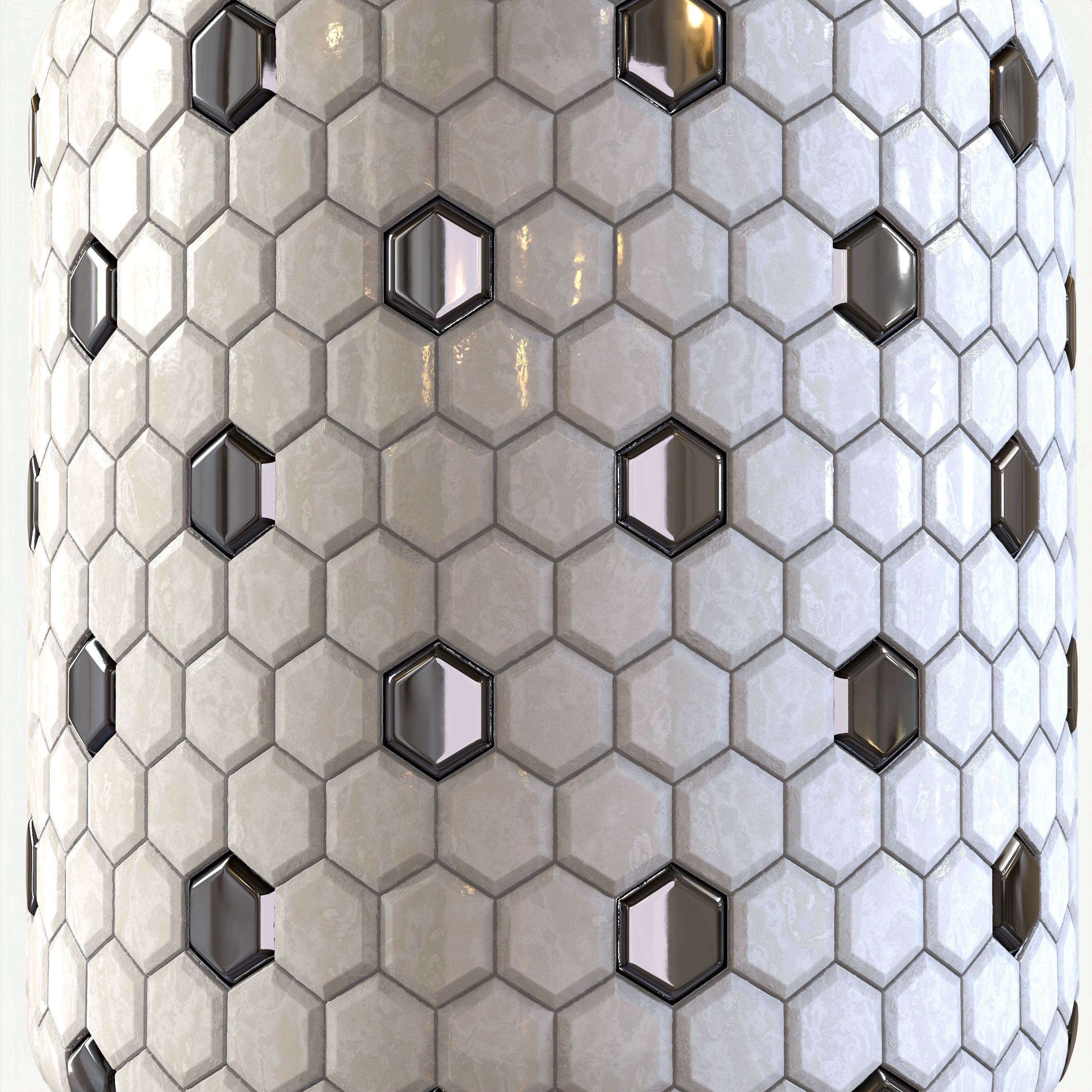 steel and marble tile PBR texture 001 Texture_4