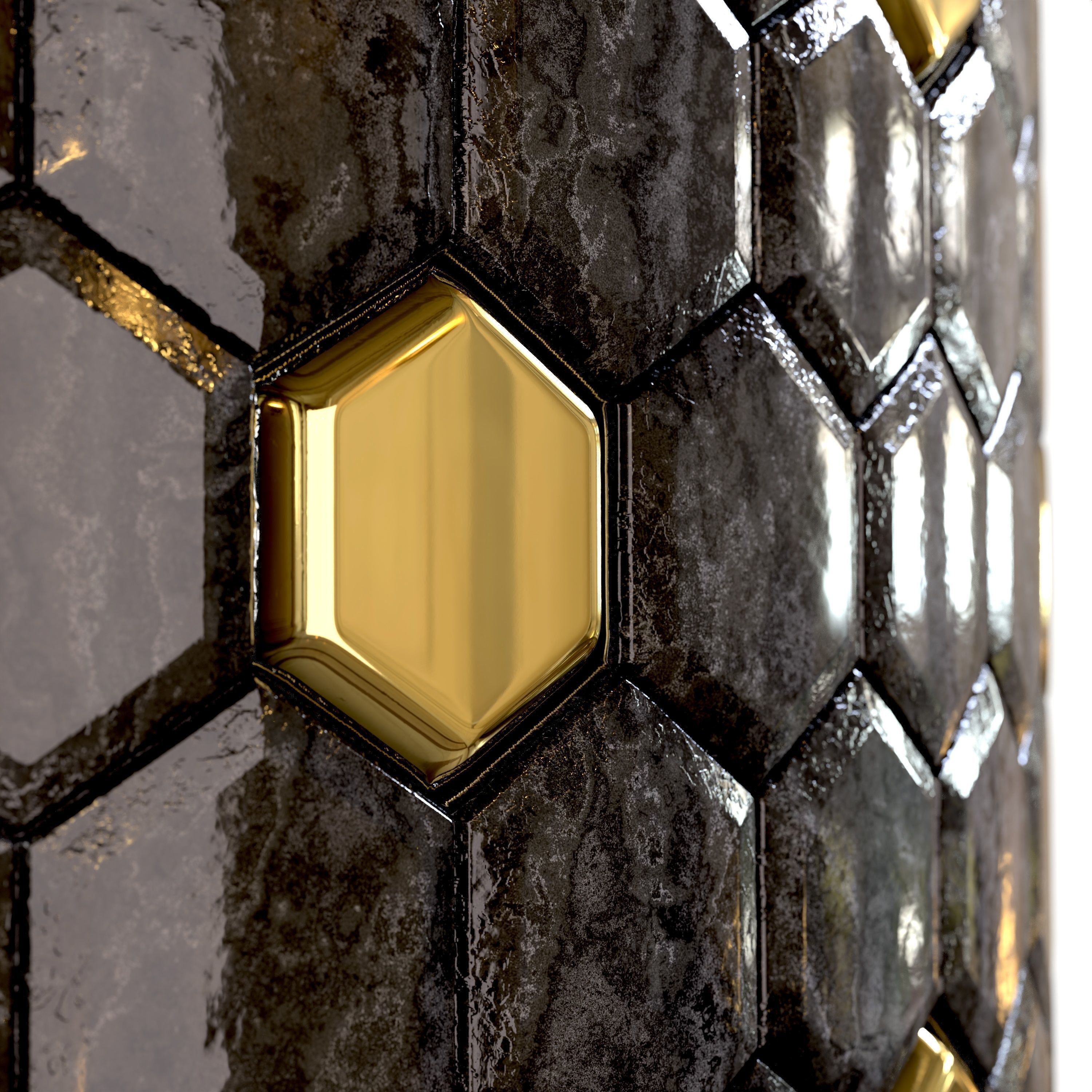 steel and marble tile PBR texture 001 Texture_10