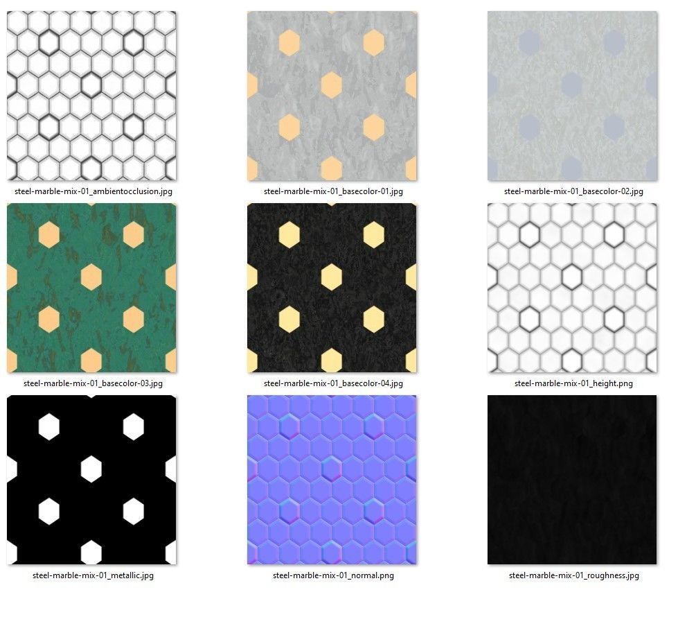 steel and marble tile PBR texture 001 Texture_15