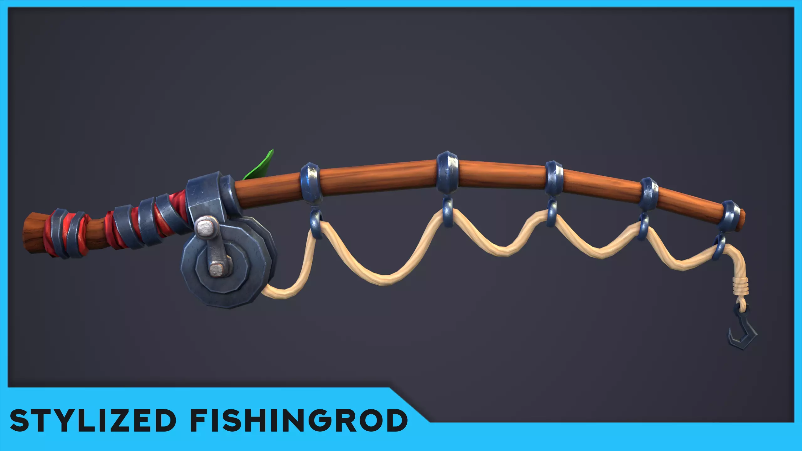 Emberlight Stylized Fishing Rod Low-poly 3D model_0