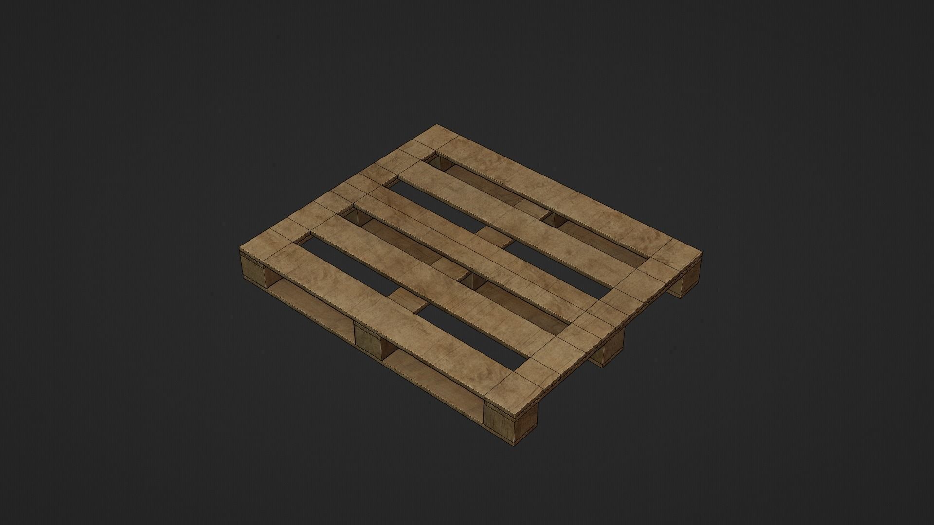 Wooden Cargo Pallet Low-poly 3D model_41