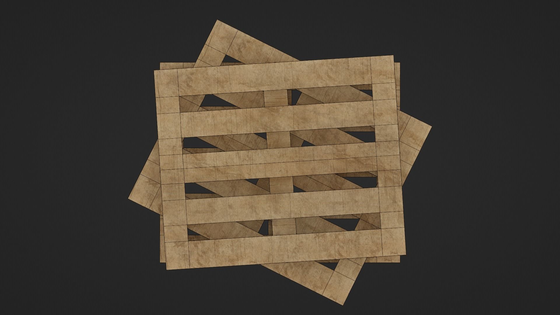 Wooden Cargo Pallet Low-poly 3D model_23