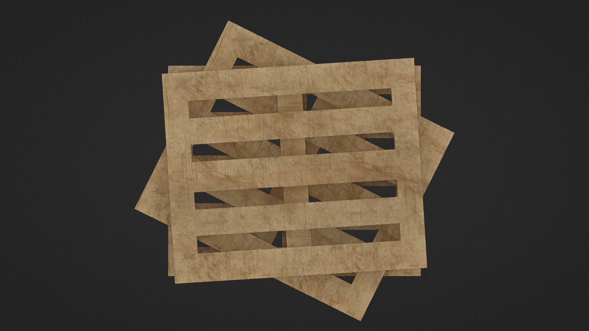 Wooden Cargo Pallet Low-poly 3D model_22