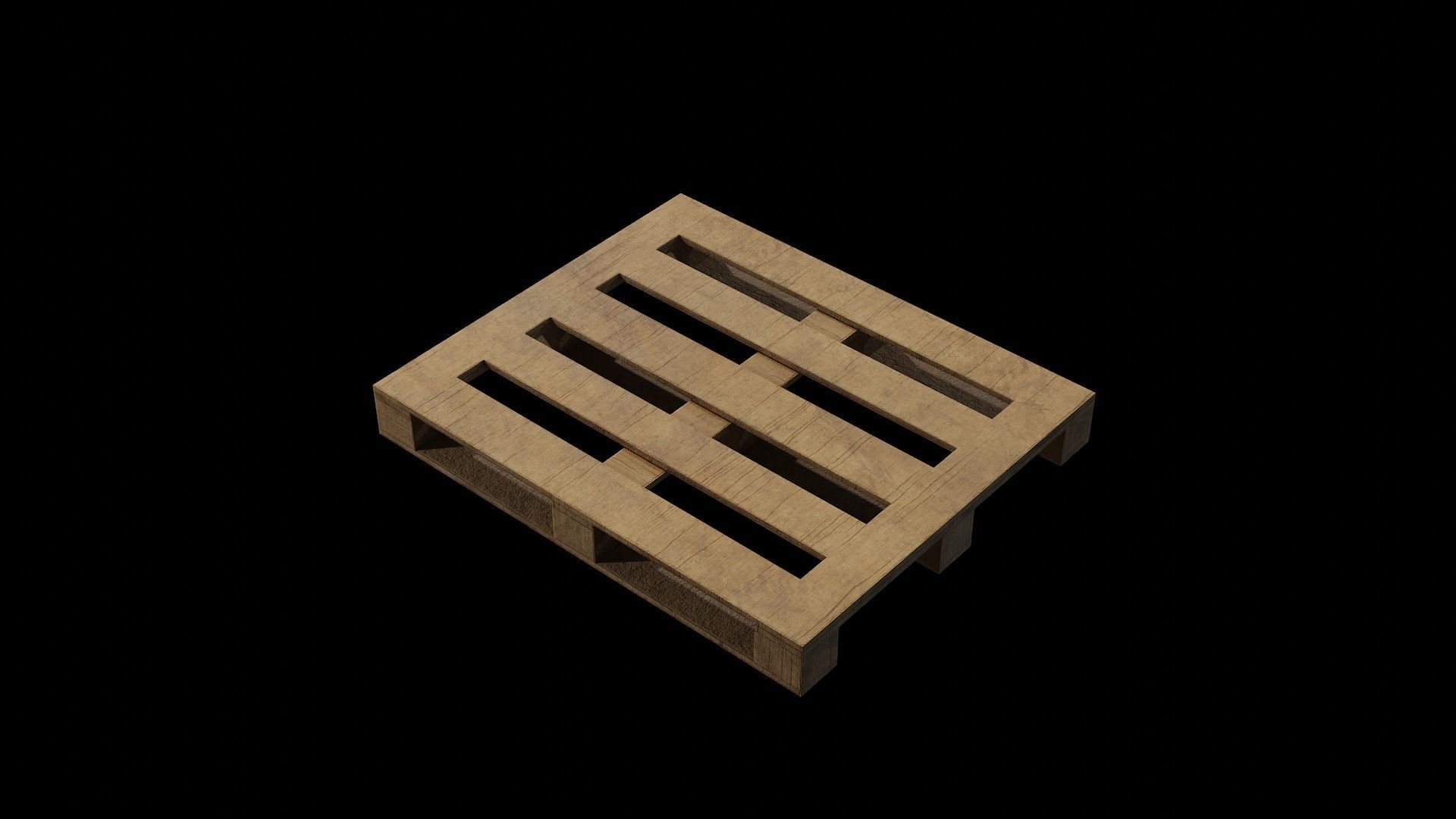 Wooden Cargo Pallet Low-poly 3D model_30