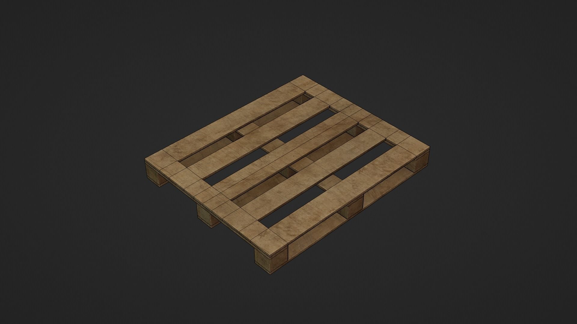 Wooden Cargo Pallet Low-poly 3D model_37