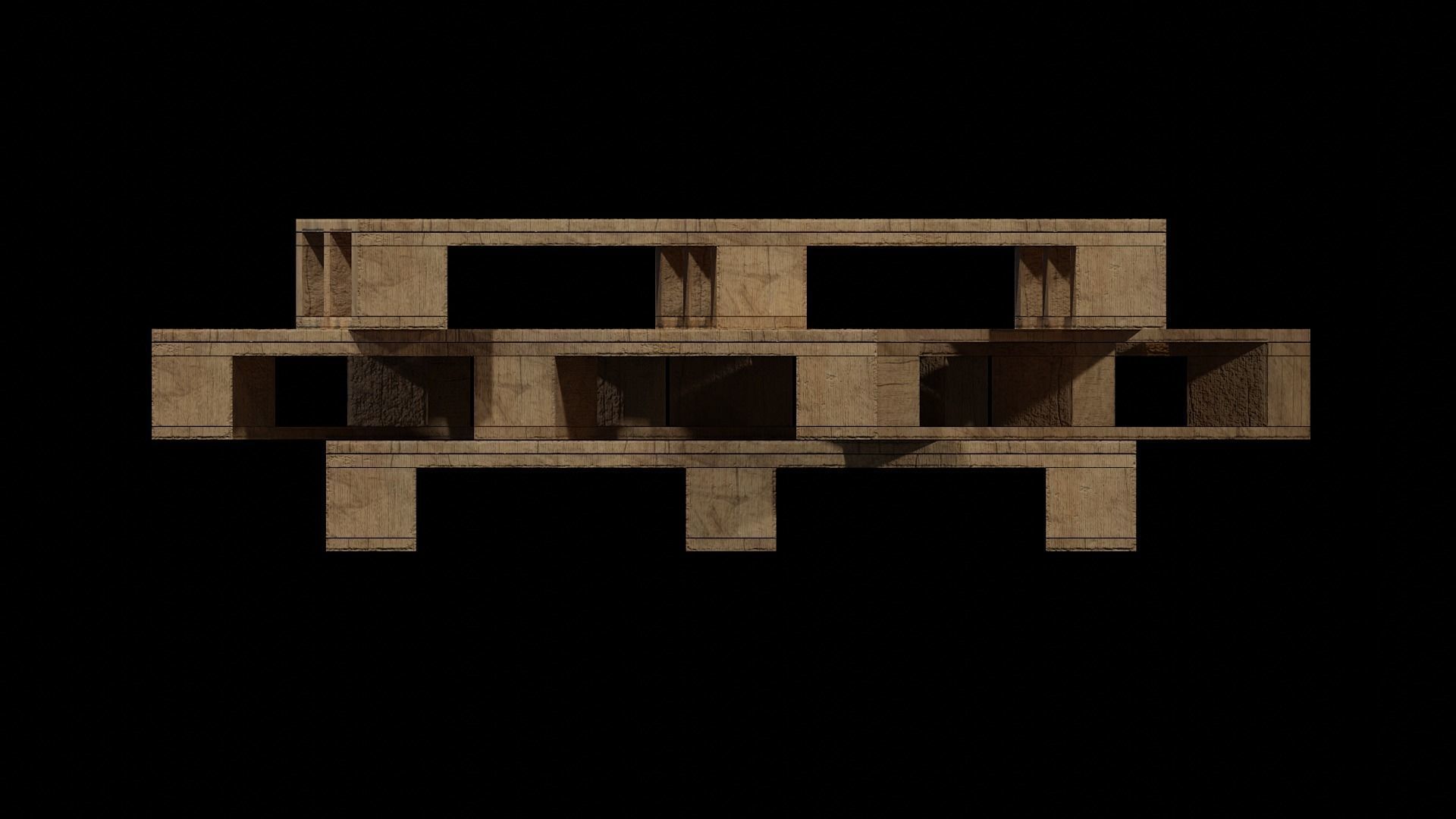 Wooden Cargo Pallet Low-poly 3D model_5