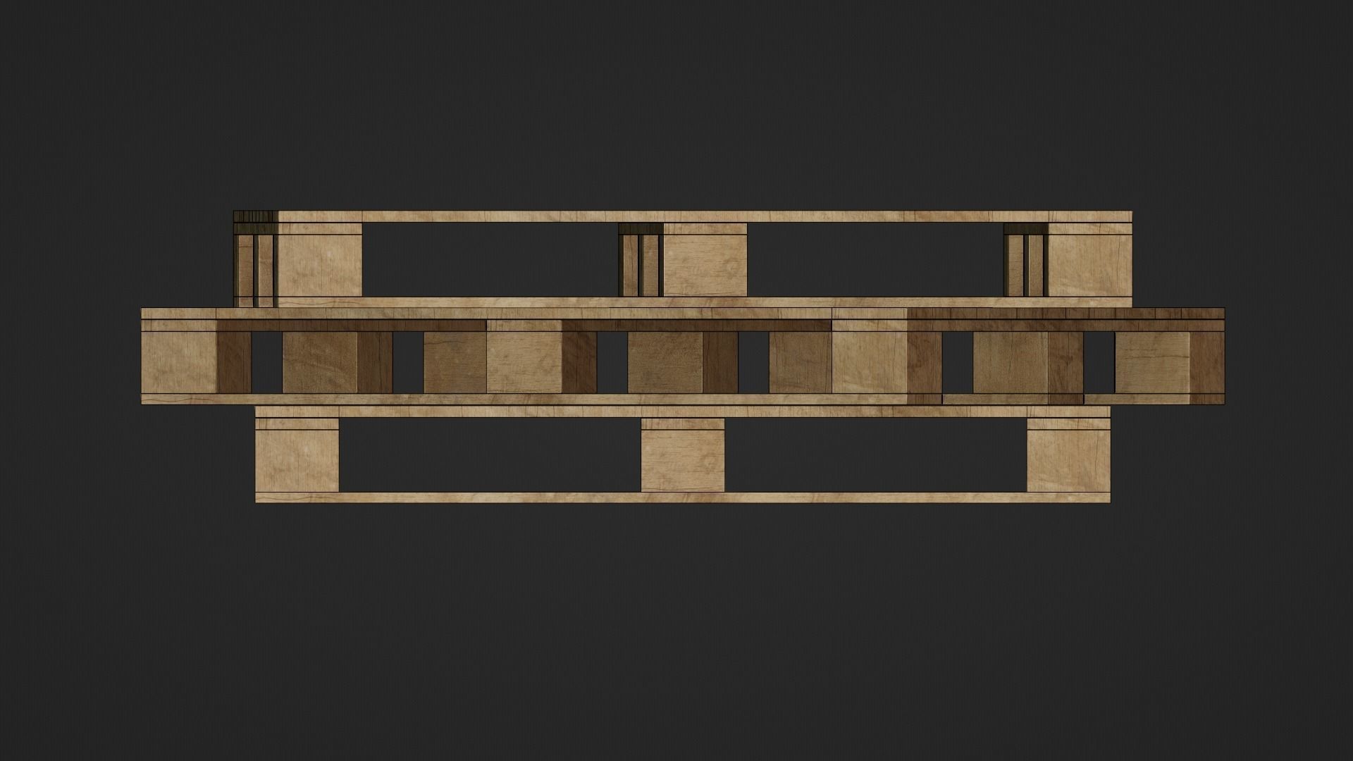 Wooden Cargo Pallet Low-poly 3D model_21