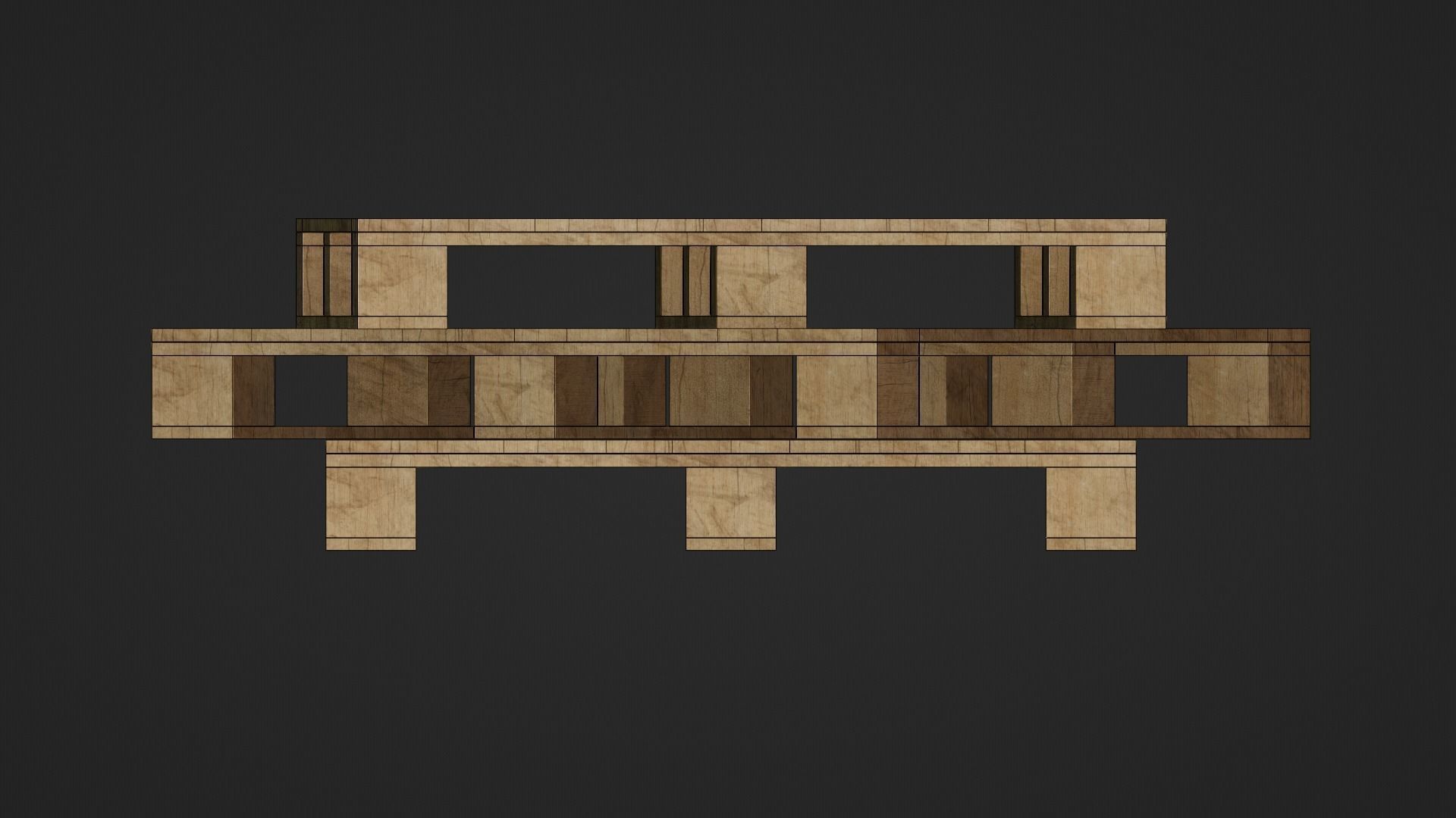 Wooden Cargo Pallet Low-poly 3D model_17