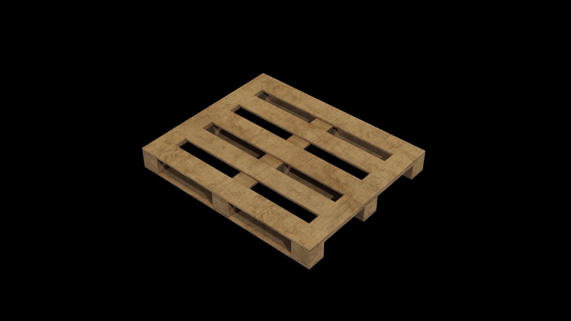 Wooden Cargo Pallet Low-poly 3D model_24