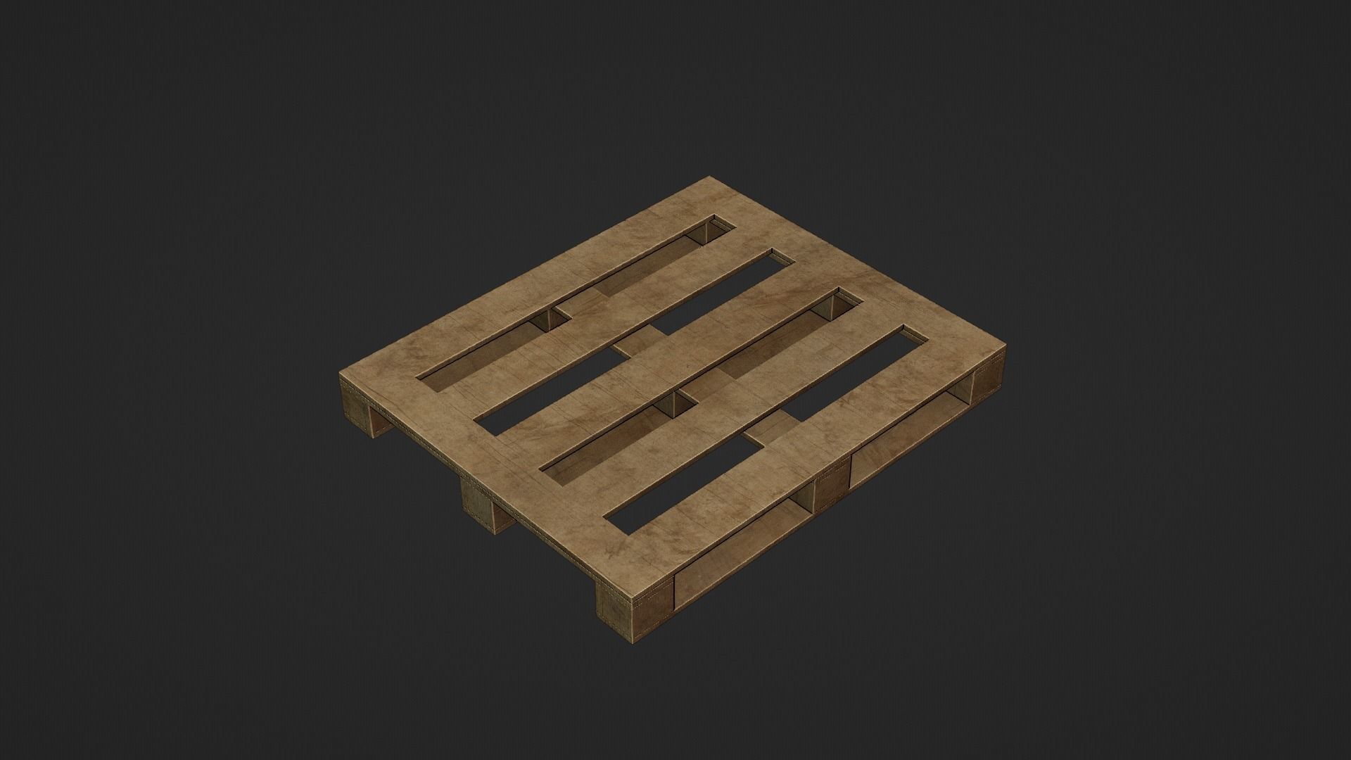 Wooden Cargo Pallet Low-poly 3D model_36