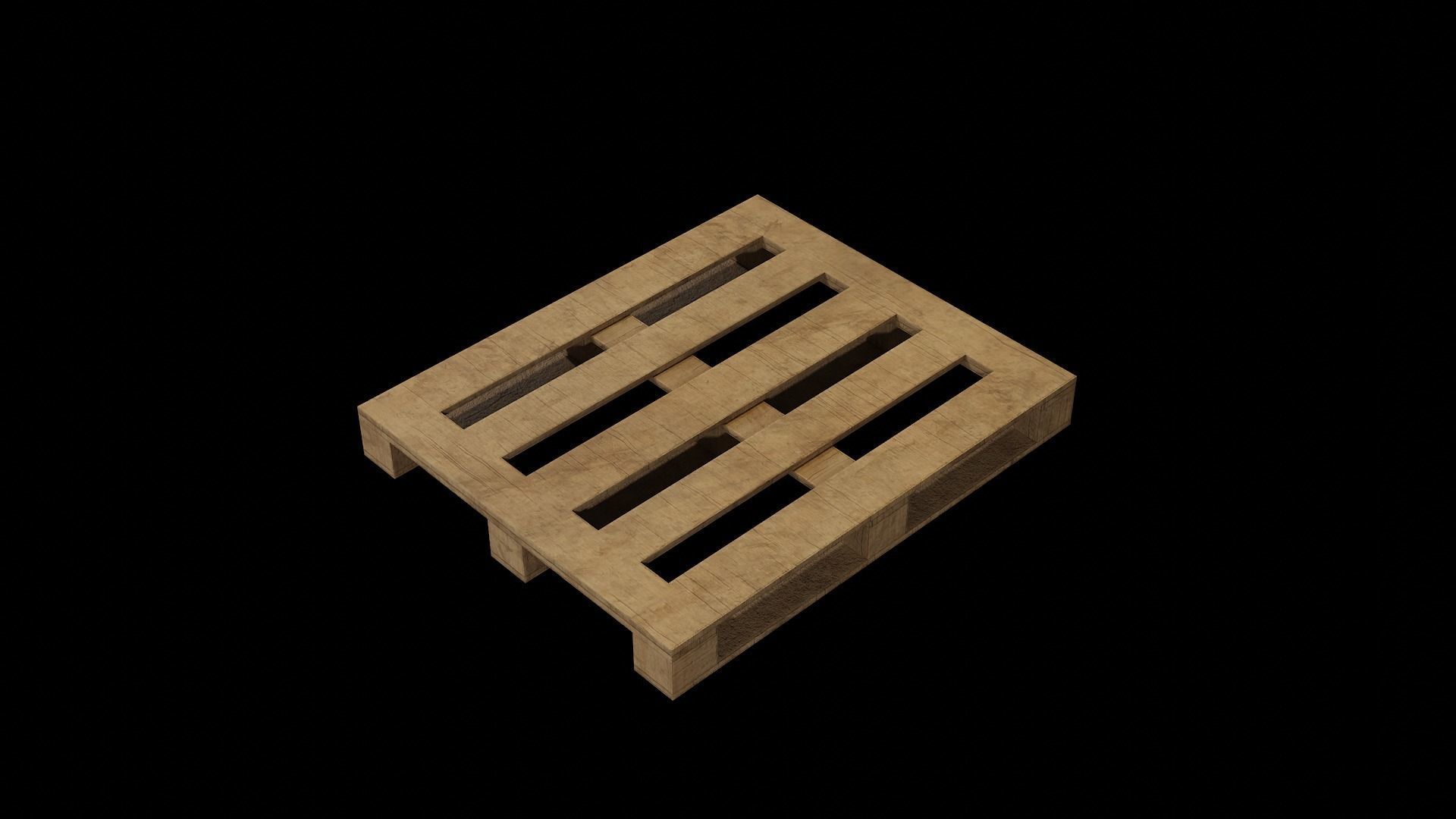 Wooden Cargo Pallet Low-poly 3D model_27