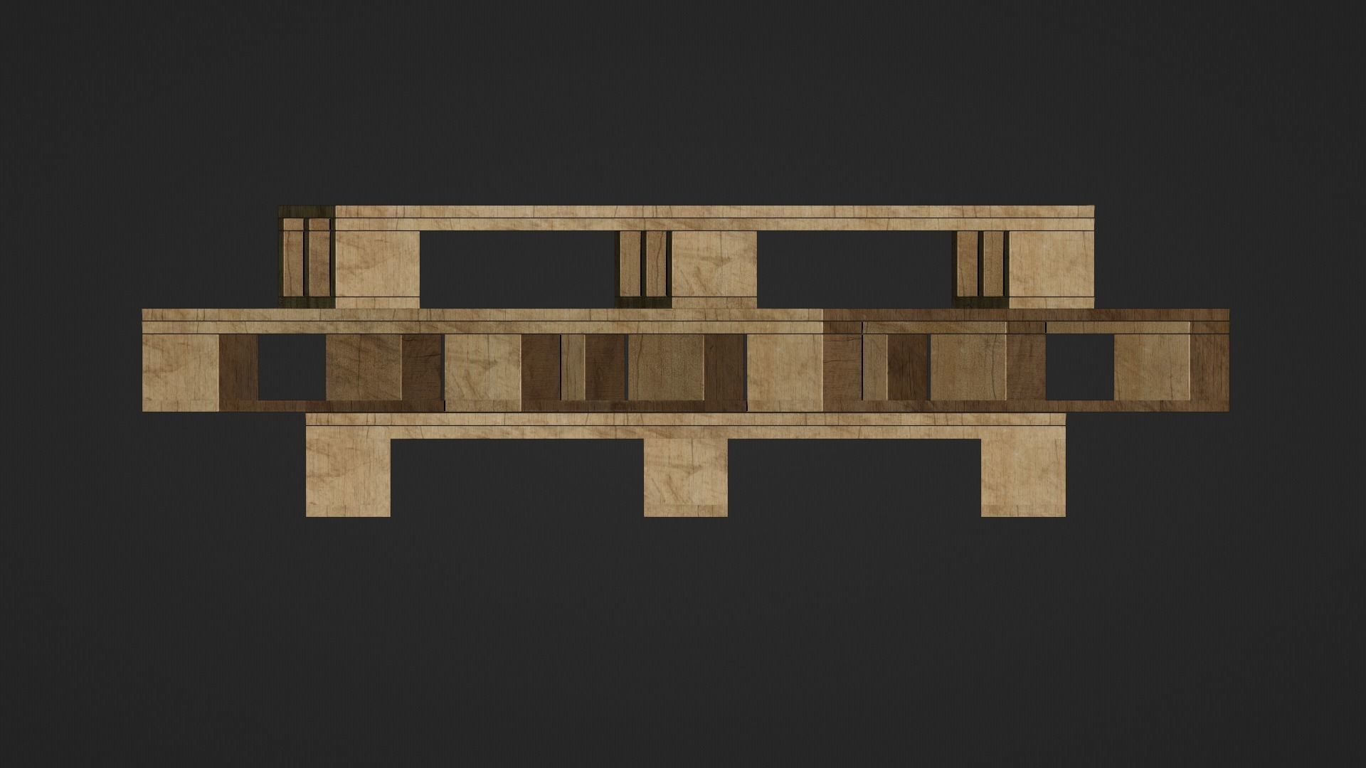 Wooden Cargo Pallet Low-poly 3D model_16