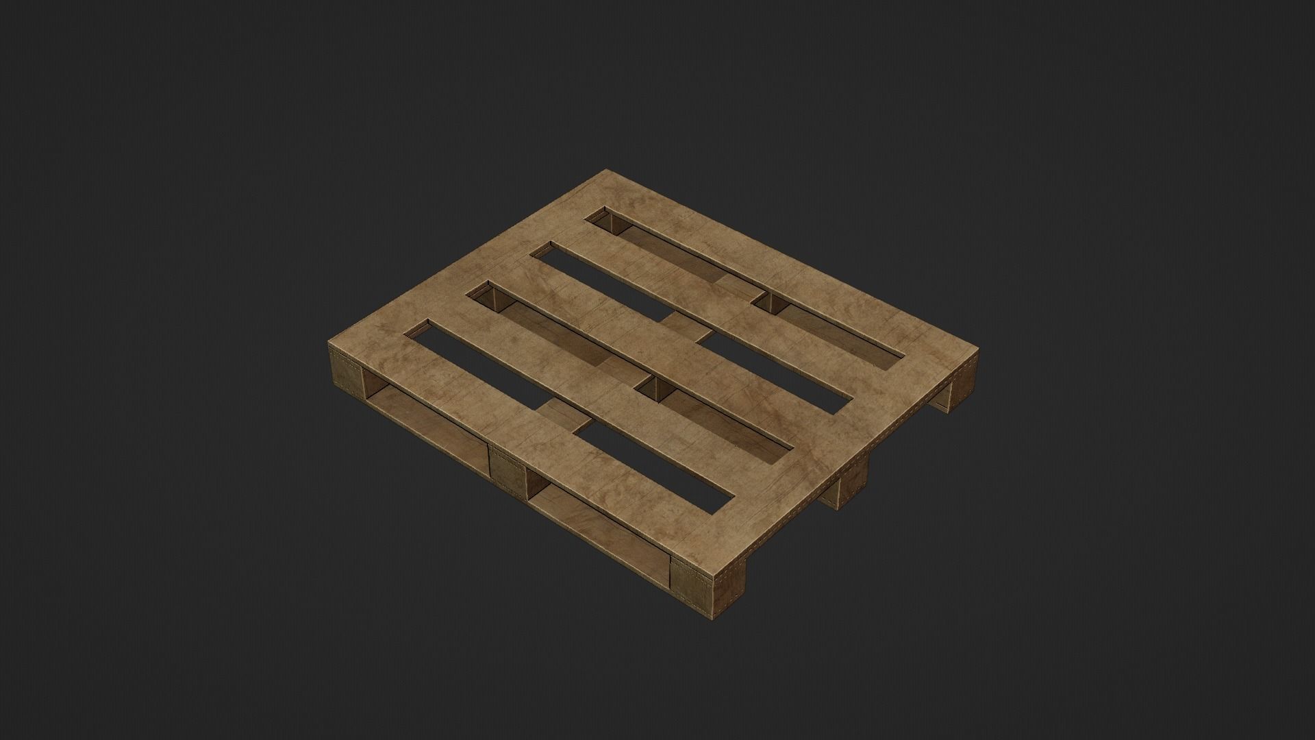 Wooden Cargo Pallet Low-poly 3D model_40