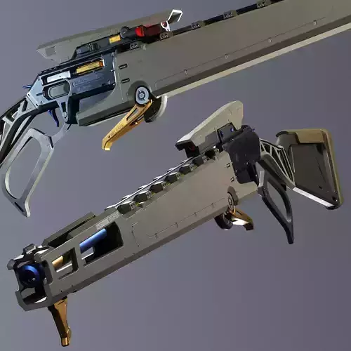 Lever Action Precision Rifle concepted by Renfei Luo Low-poly 3D model