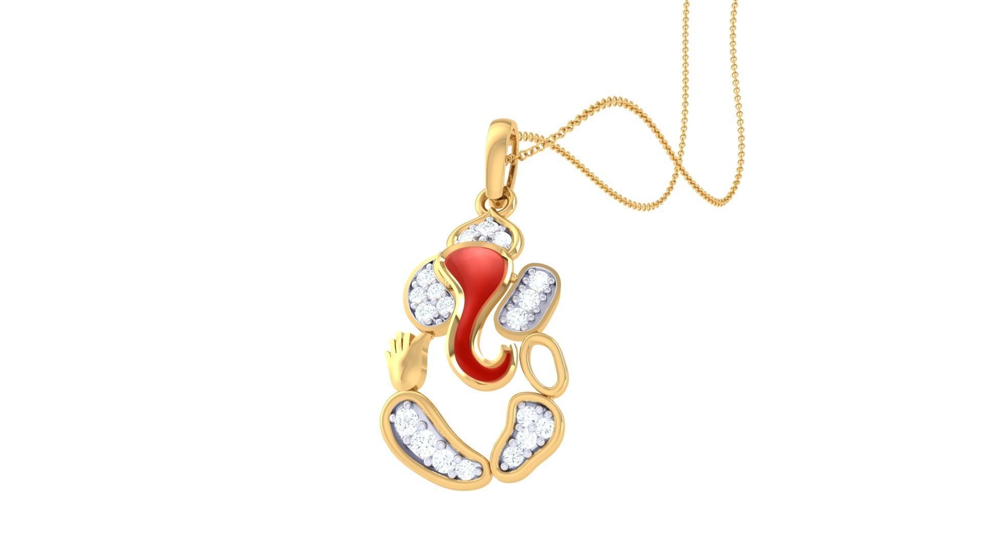 Spiritual Ganesha Pendant 3D print model_5