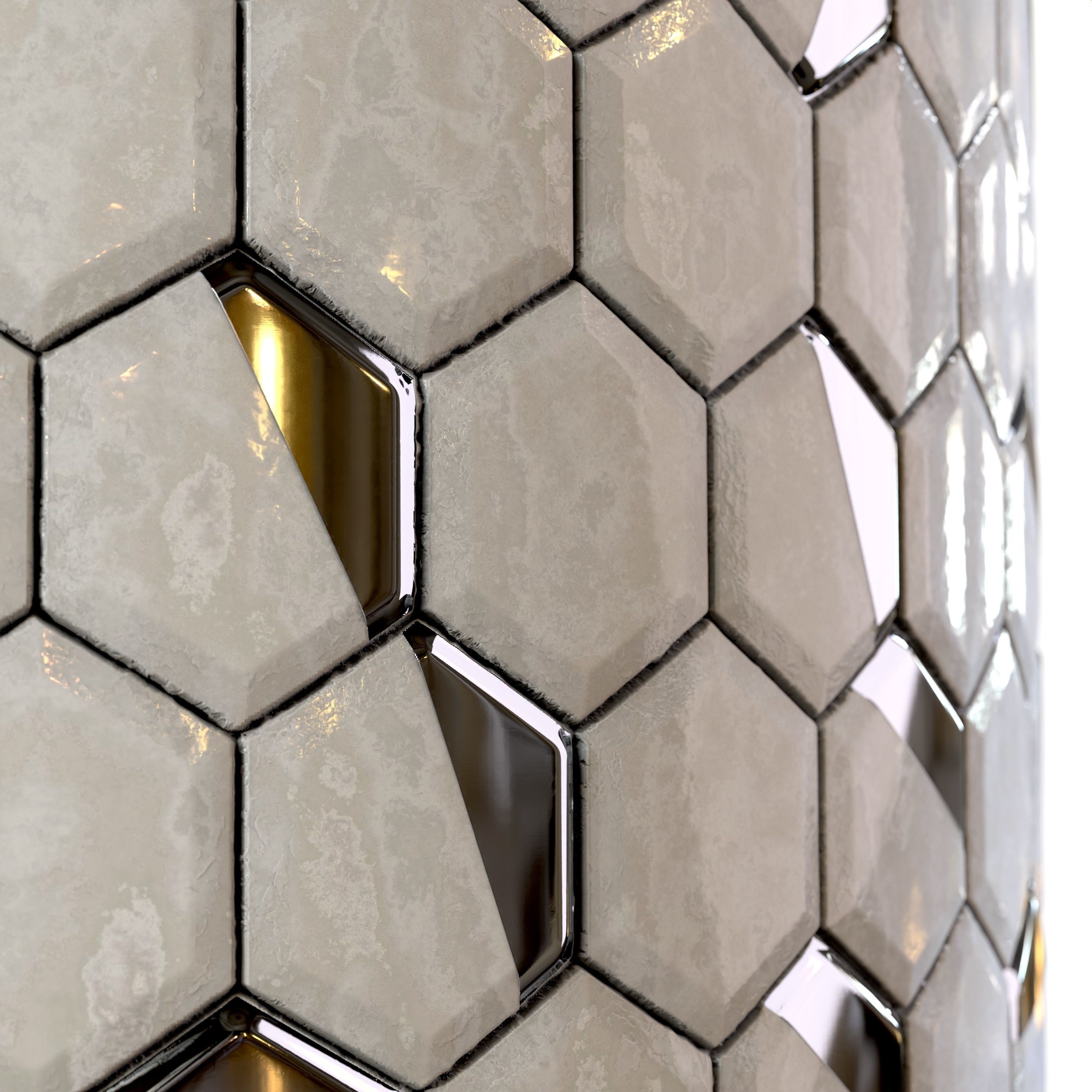 steel and marble tile PBR texture 002 Texture_10