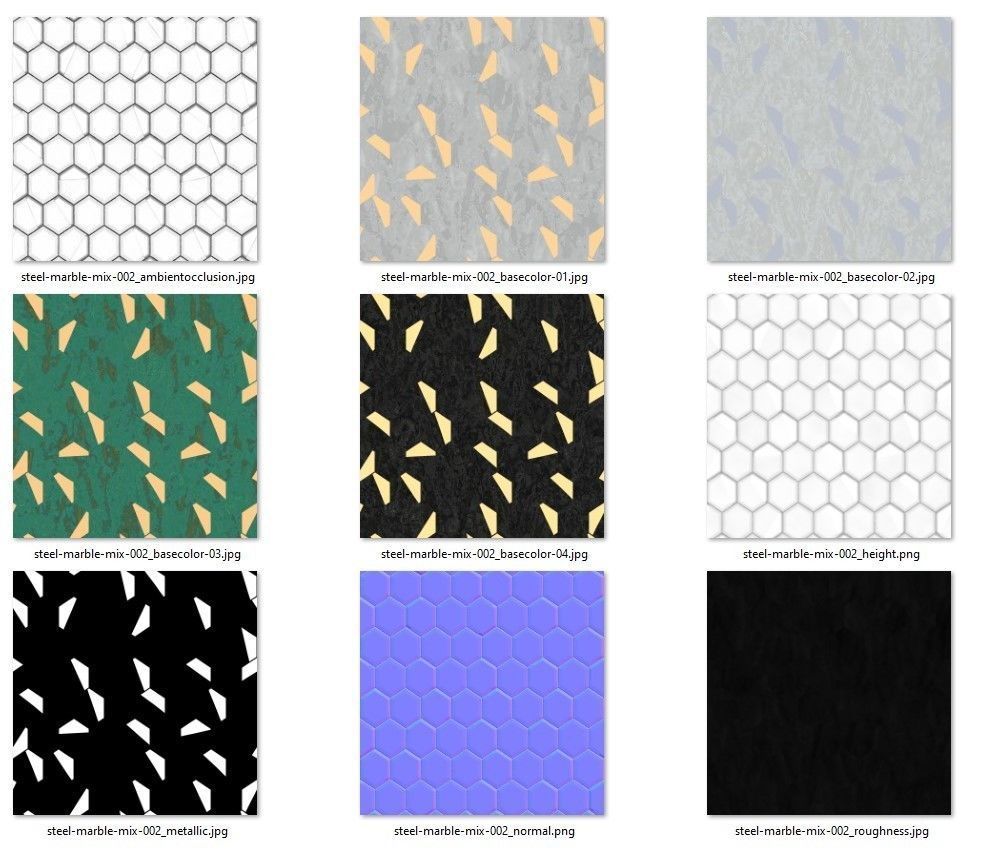 steel and marble tile PBR texture 002 Texture_17