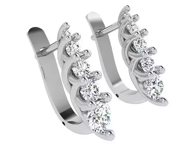 Diamond English Lock Earrings 4828