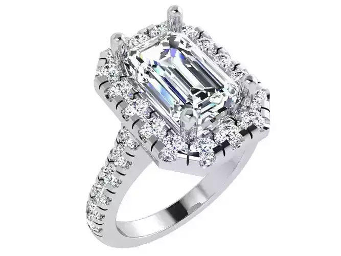 Emerald Halo Ring 4833