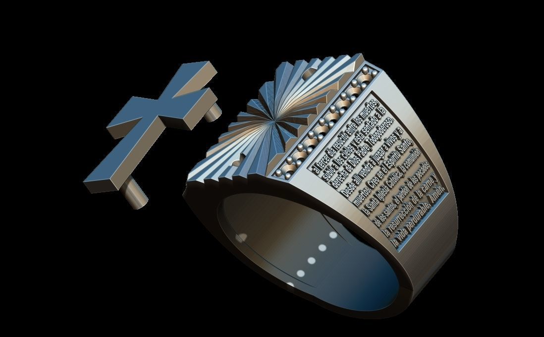 Cross ring - credo ring 3D print model_2