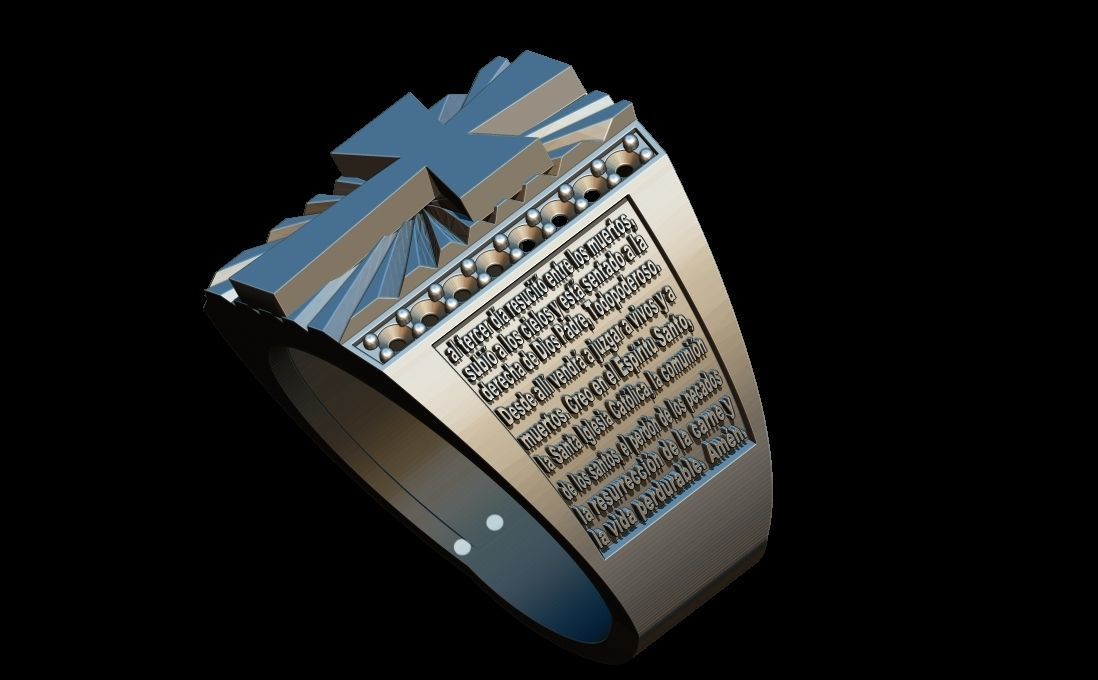 Cross ring - credo ring 3D print model_1