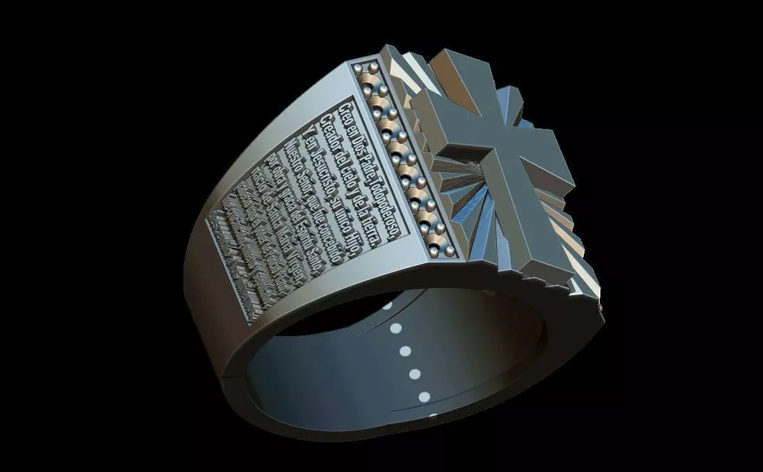 Cross ring - credo ring 3D print model_0