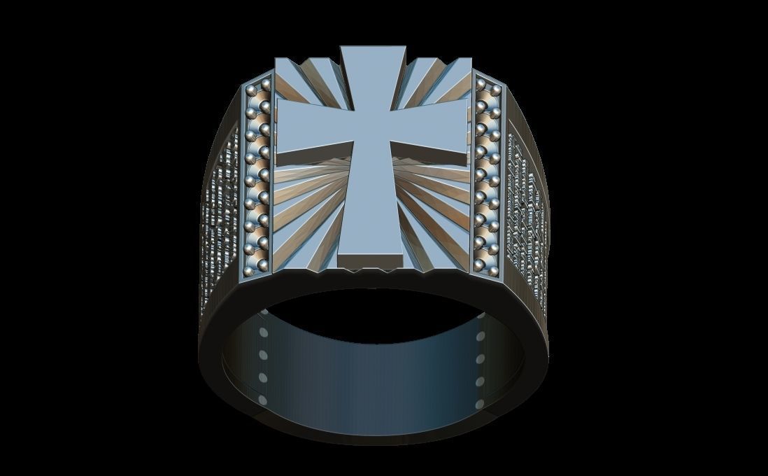 Cross ring - credo ring 3D print model_5