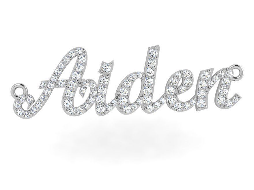Aiden Name Diamond Pendant 4838 3D print model_2