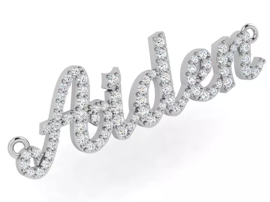 Aiden Name Diamond Pendant 4838 3D print model_0
