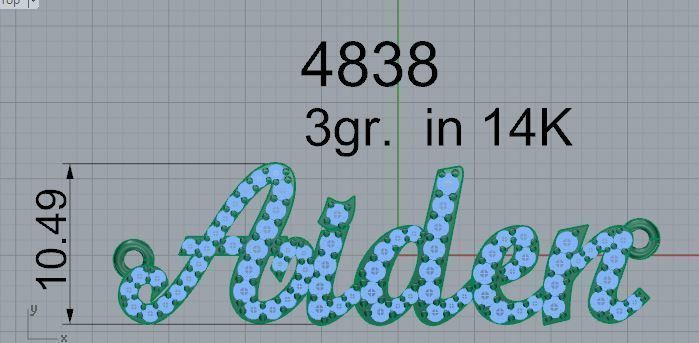 Aiden Name Diamond Pendant 4838 3D print model_4