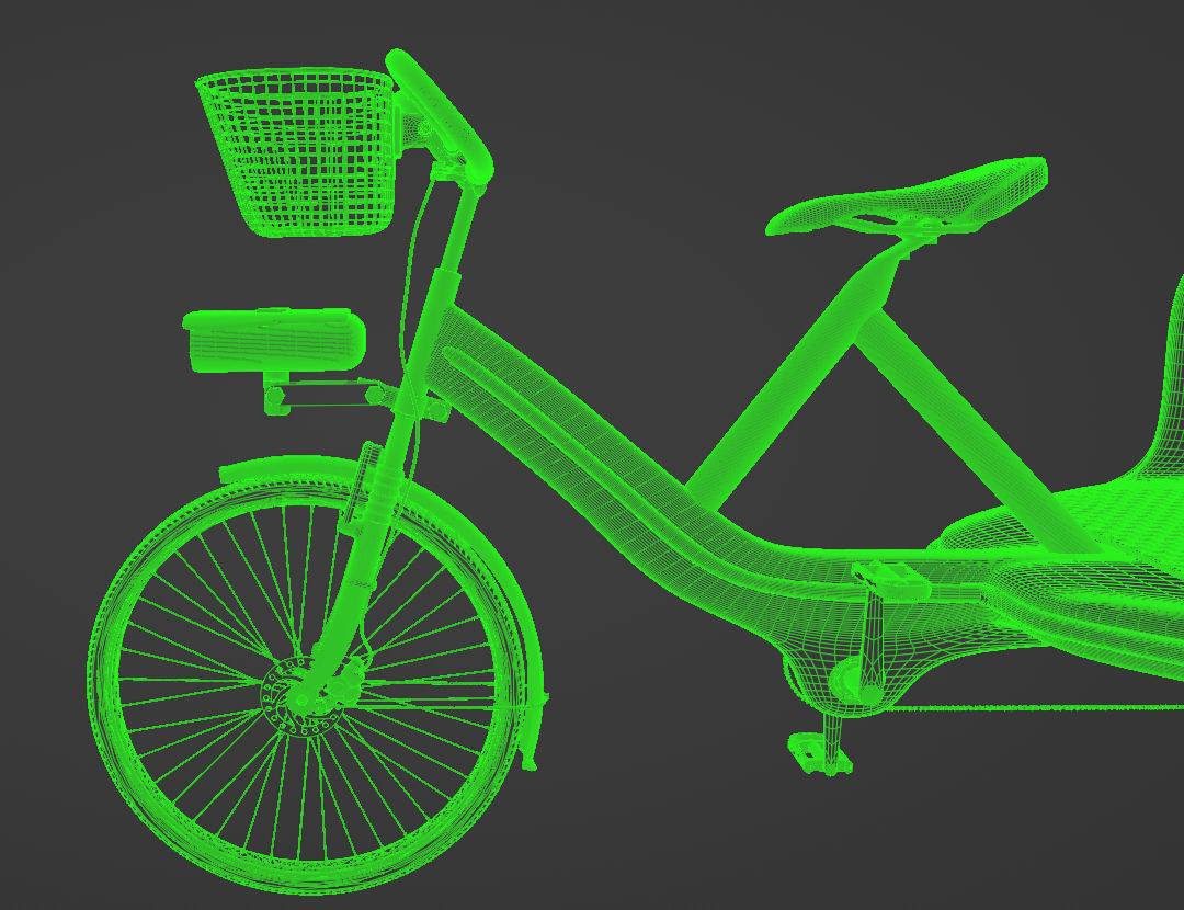 Modern black and white pedicab 3D model_17