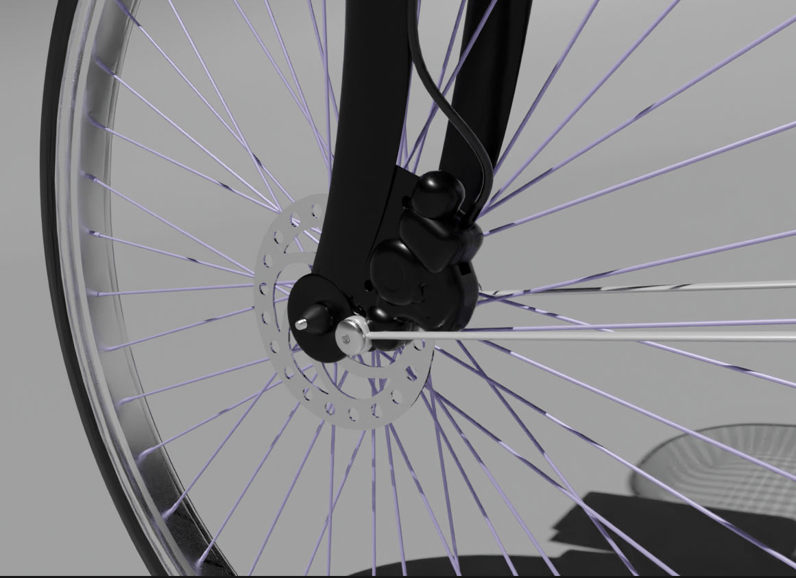 Modern black and white pedicab 3D model_10