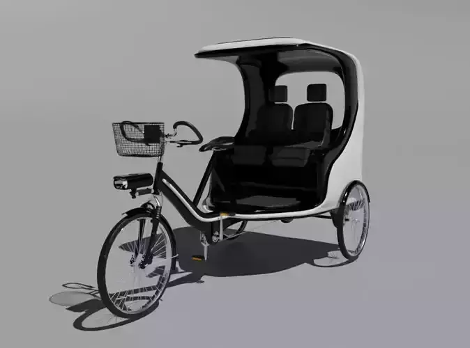Modern black and white pedicab