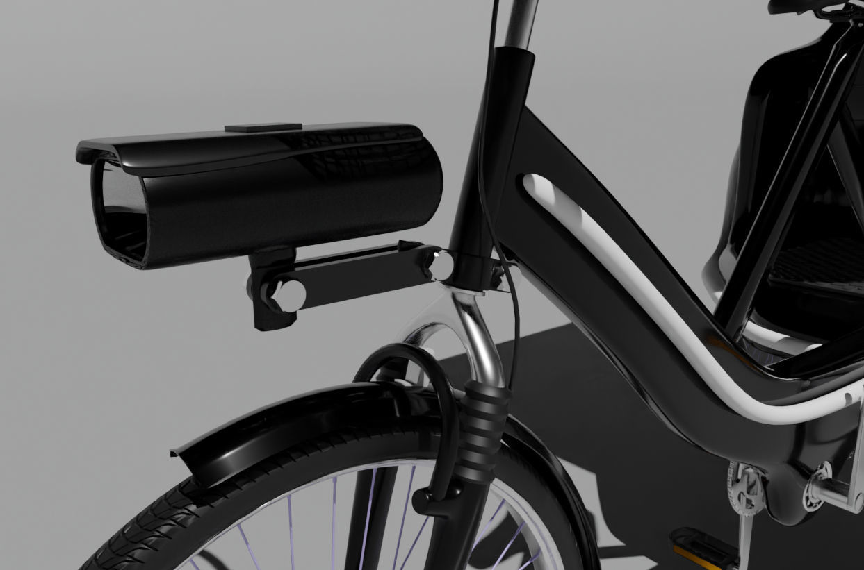 Modern black and white pedicab 3D model_8