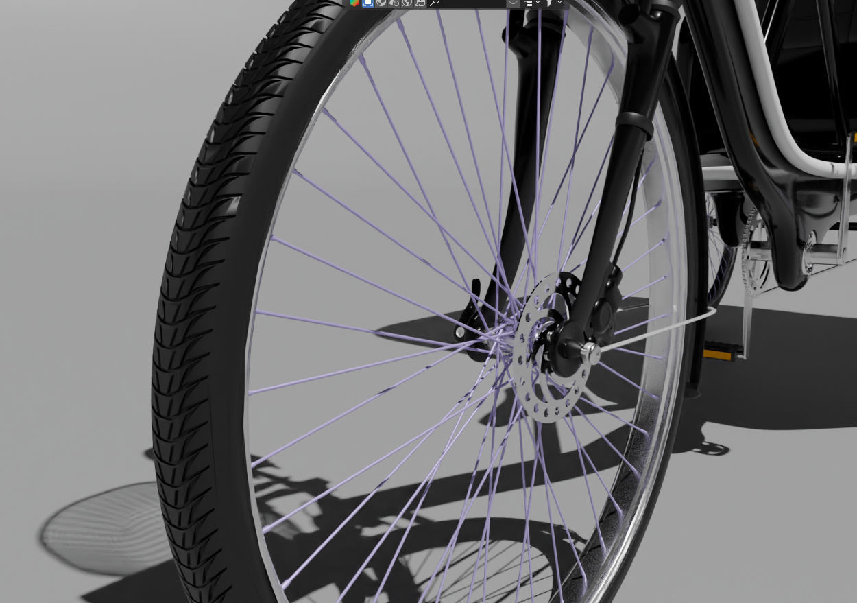 Modern black and white pedicab 3D model_9