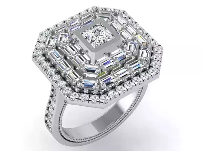 Octagonal Diamond Ring 4842
