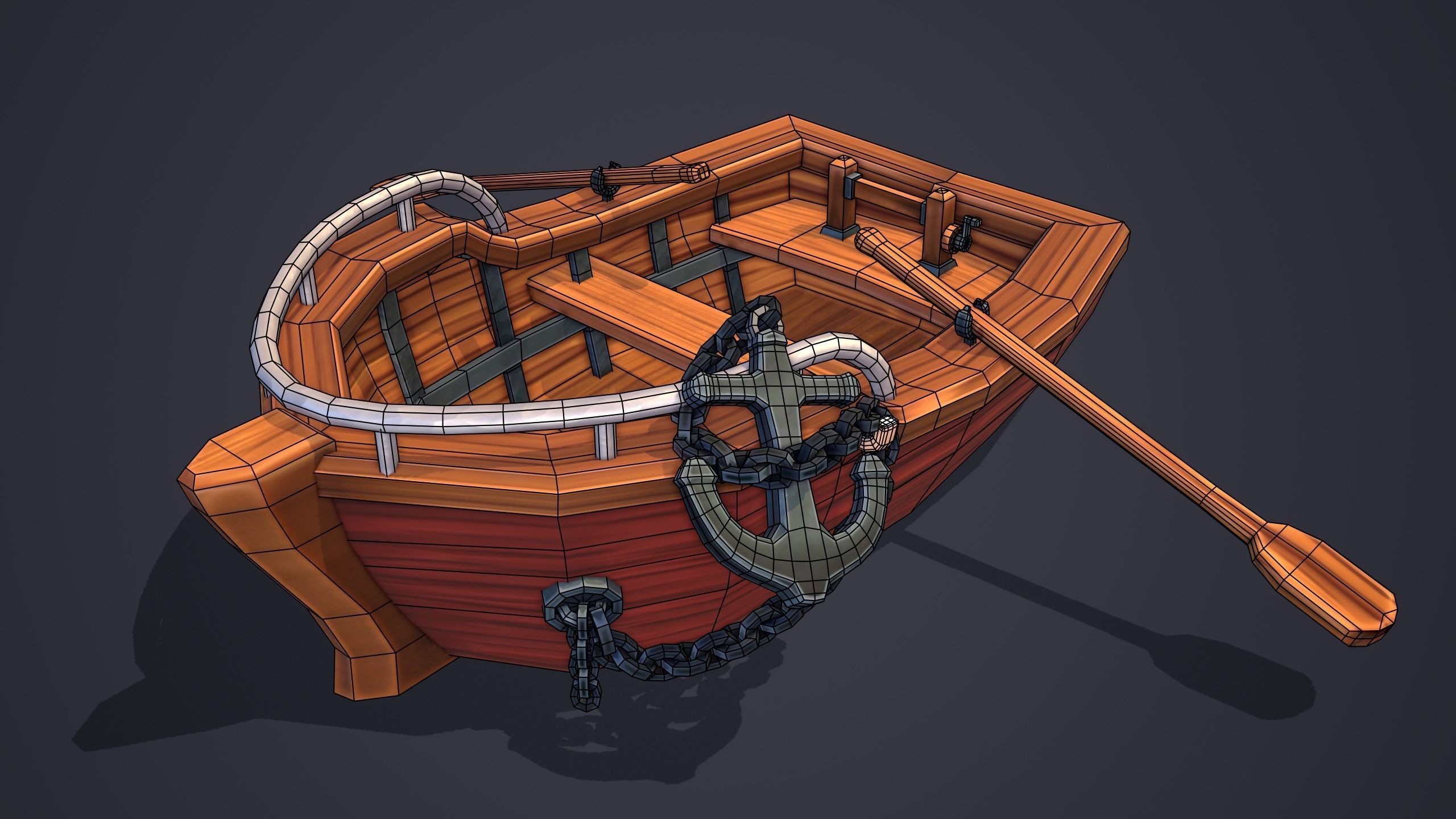 Emberlight Stylized Boat Low-poly 3D model_2