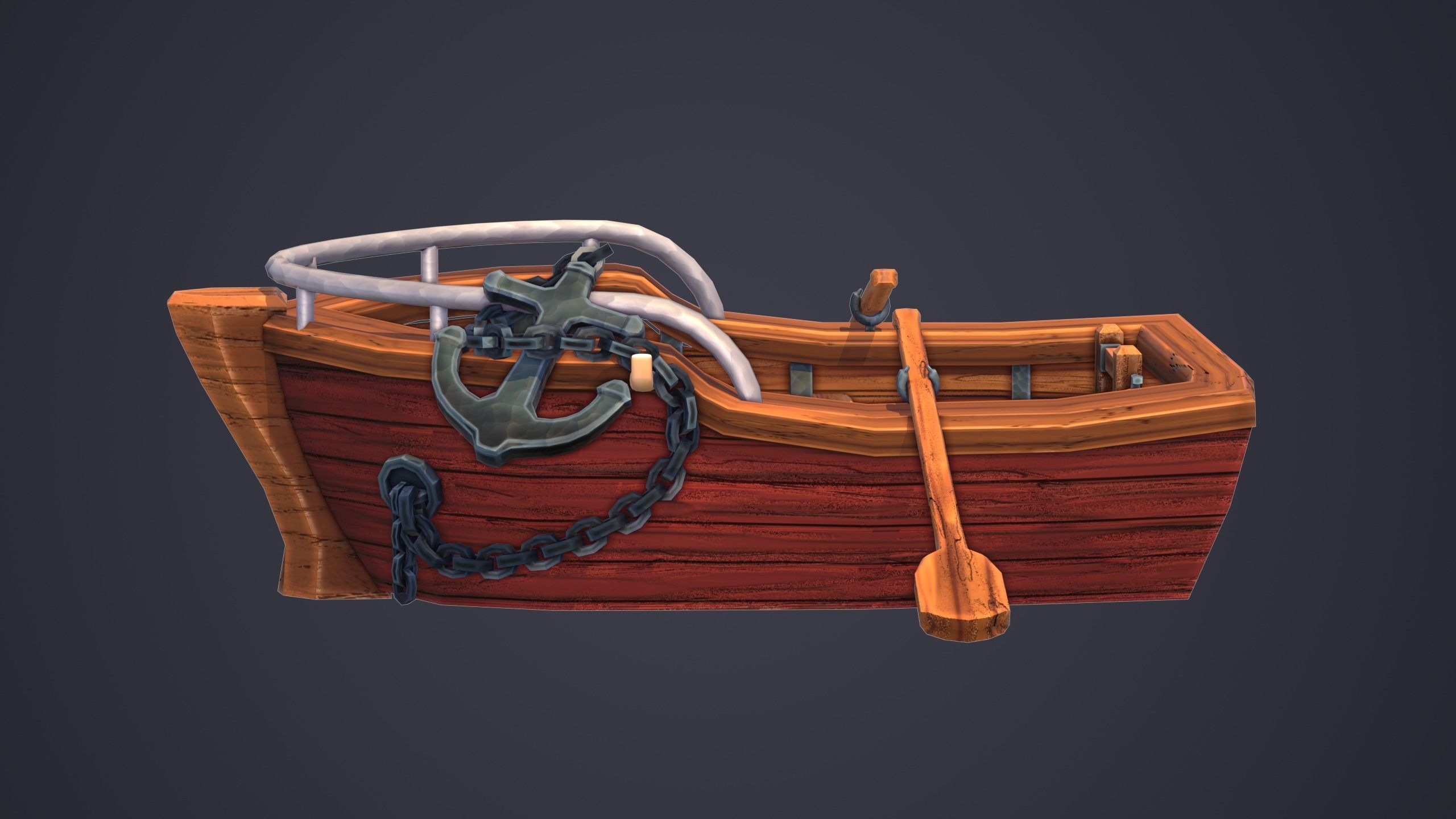 Emberlight Stylized Boat Low-poly 3D model_6
