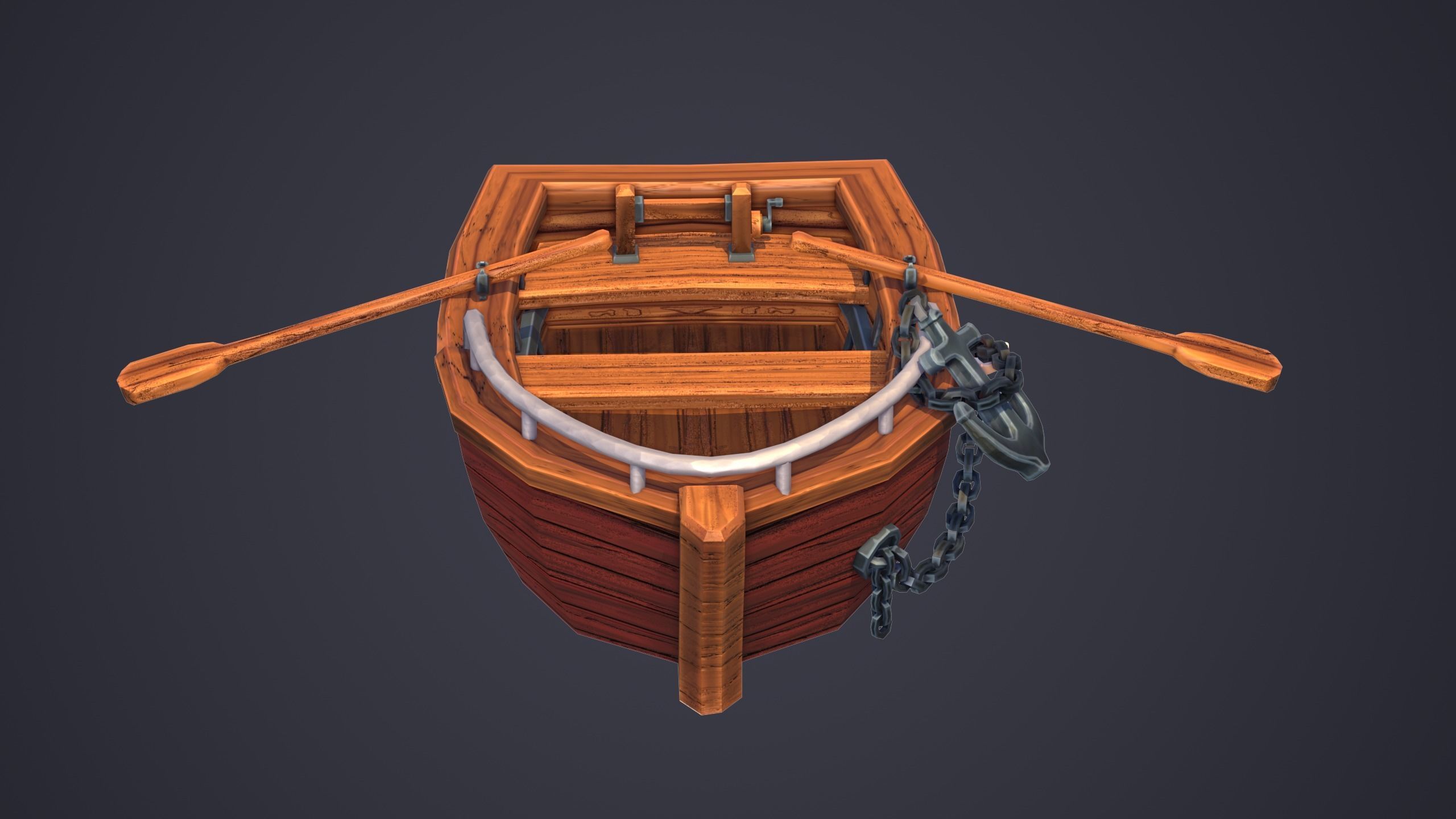 Emberlight Stylized Boat Low-poly 3D model_10