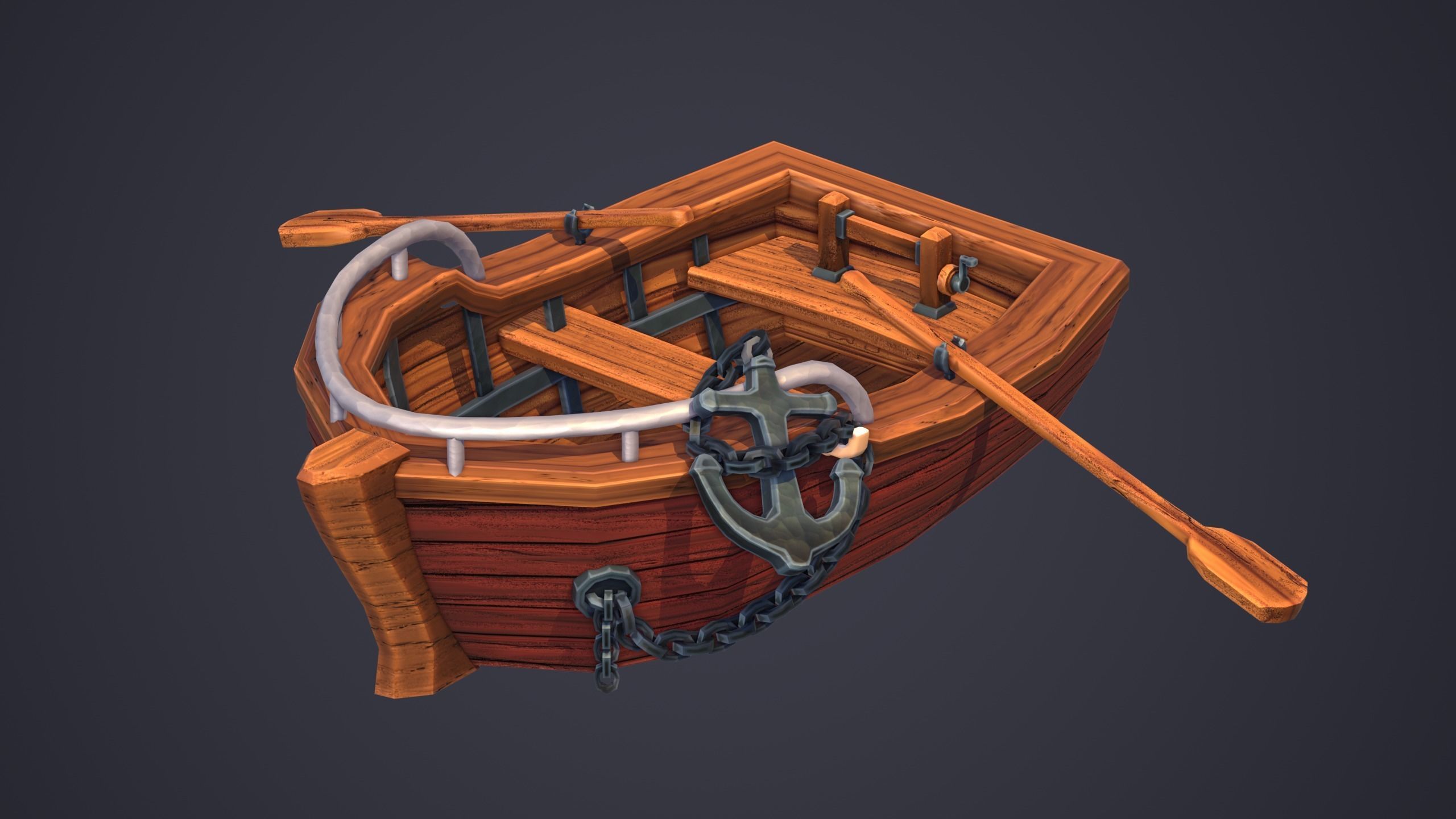 Emberlight Stylized Boat Low-poly 3D model_4