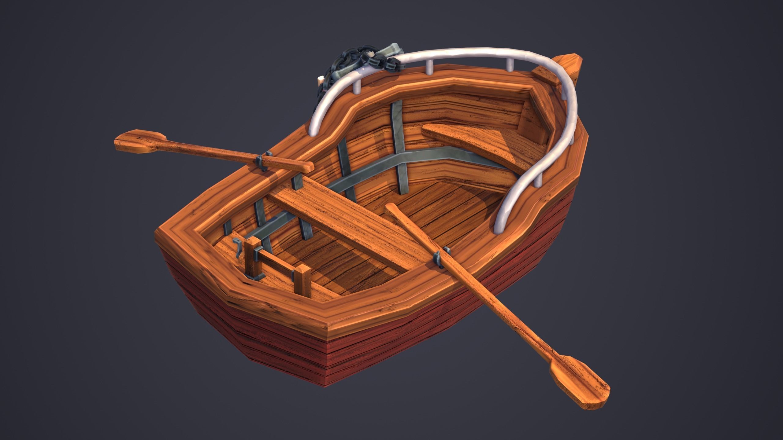 Emberlight Stylized Boat Low-poly 3D model_7