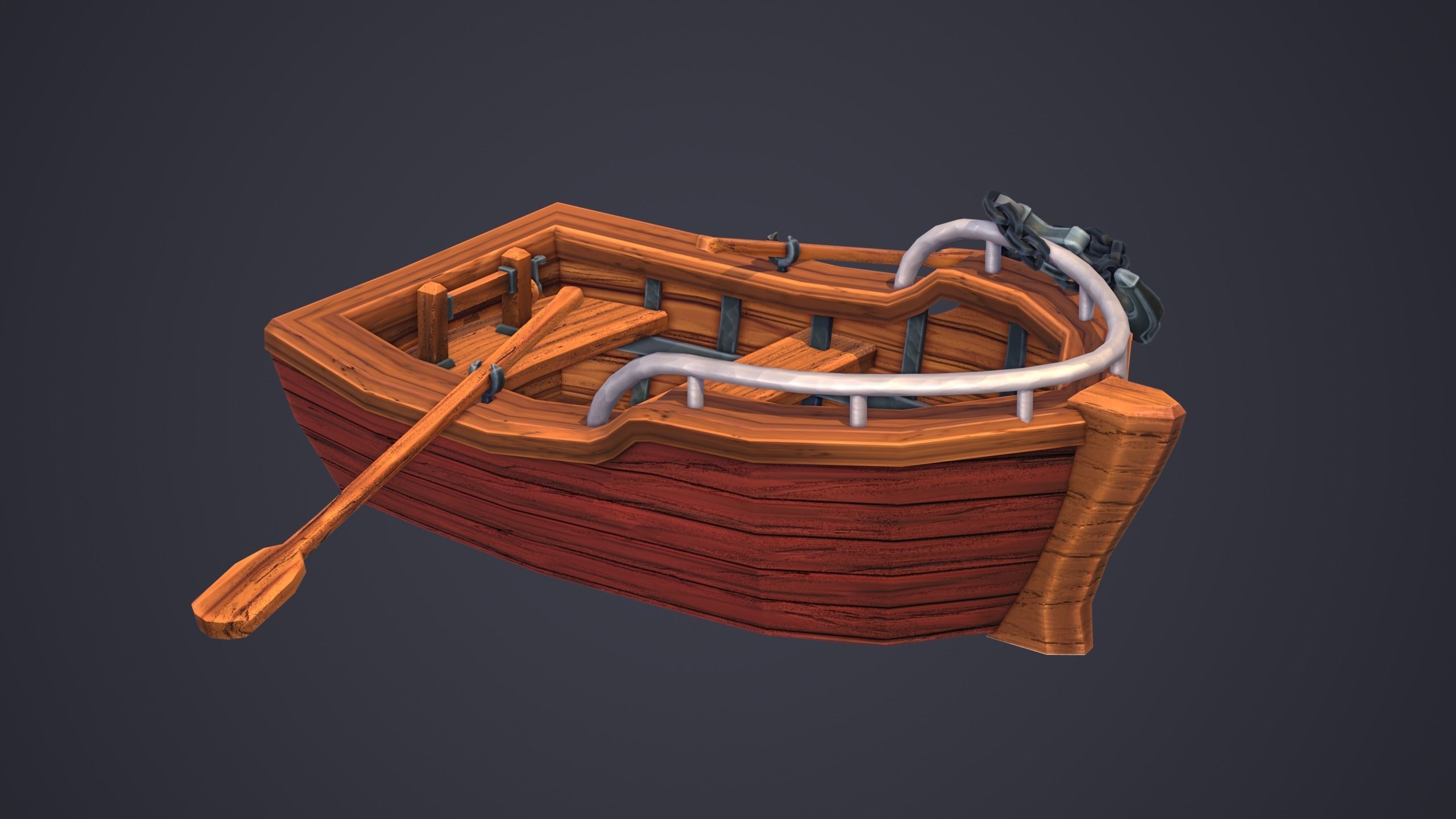Emberlight Stylized Boat Low-poly 3D model_3