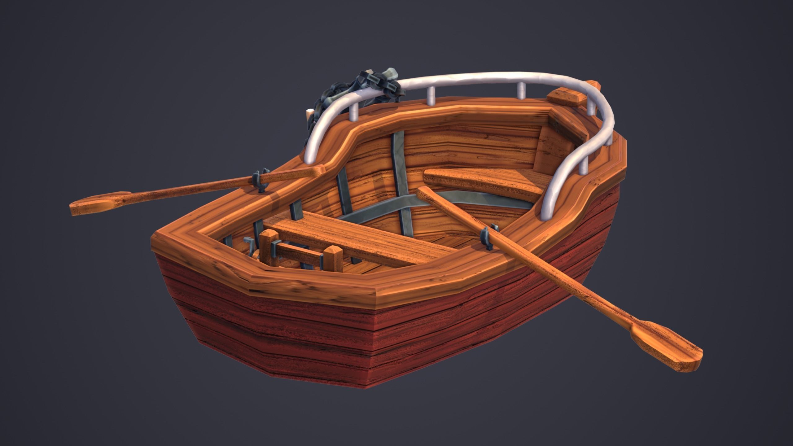 Emberlight Stylized Boat Low-poly 3D model_11