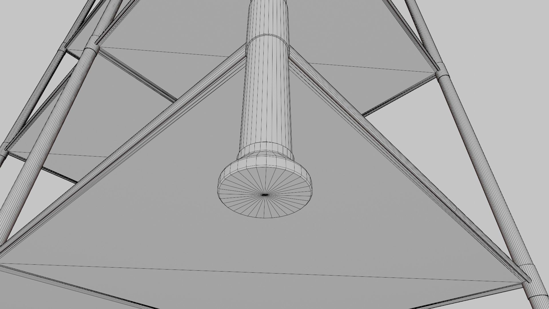 Chrome Wire Shelving Unit Low-poly 3D model_7