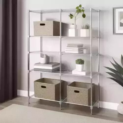 Chrome Wire Shelving Unit Low-poly 3D model
