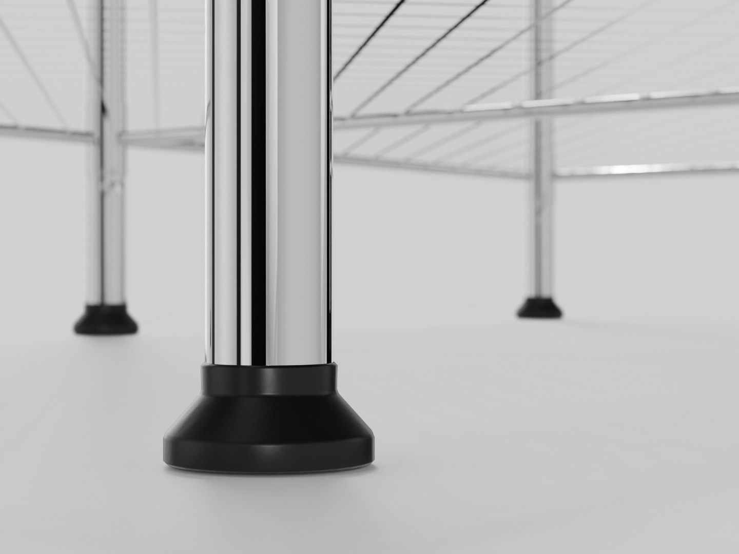 Chrome Wire Shelving Unit Low-poly 3D model_4