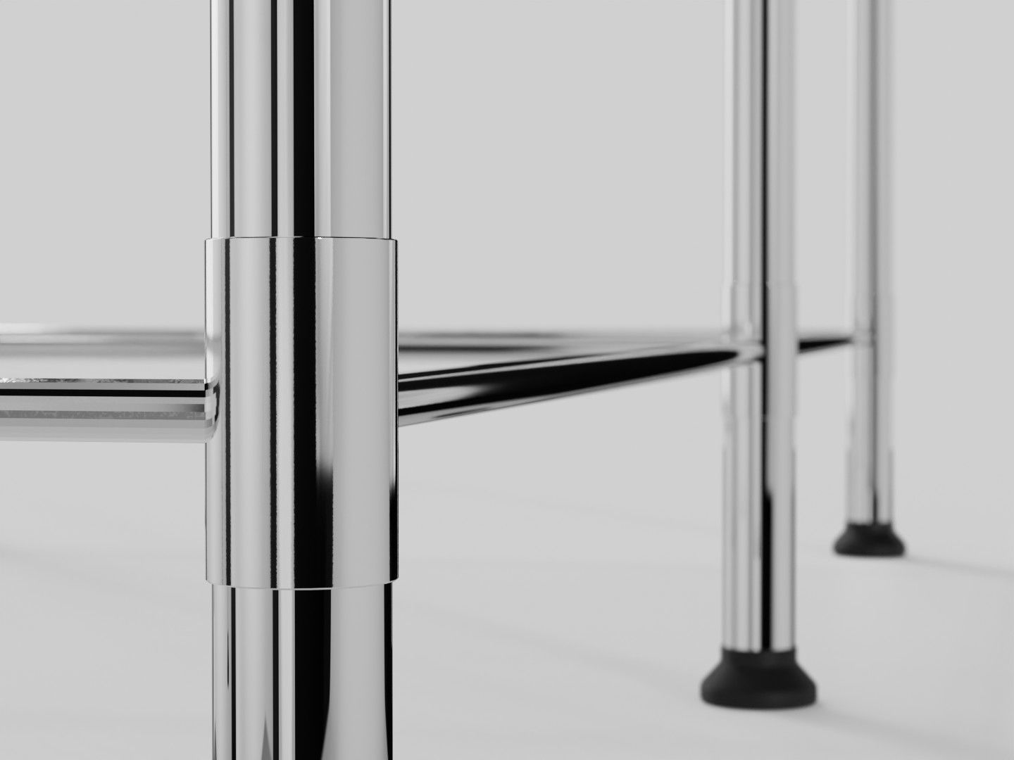 Chrome Wire Shelving Unit Low-poly 3D model_3